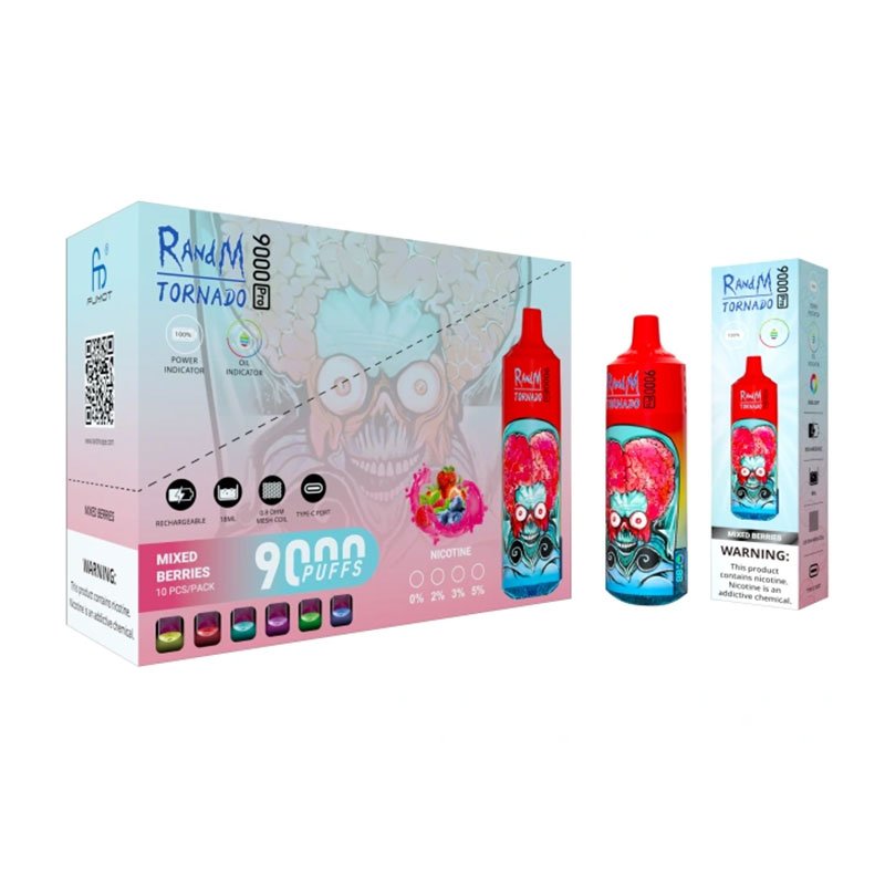 9000 puff vape box of 10 Randm Tornado 9000 Pro Puffs Disposable Vape Box Of 10
